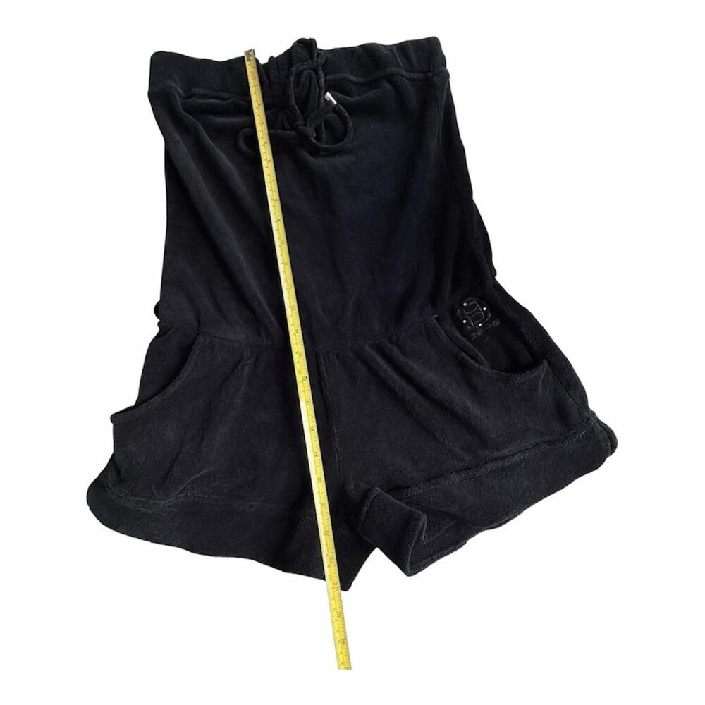 Vintage Bebe Black Velour Halter Romper - Size M - Picture 7 of 8